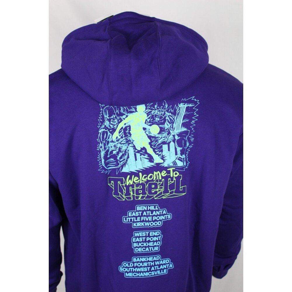 🔥 New Adidas Trae Young Hoodie Size XL HZ1209 Welcome To Trae-TL" Purple –🔥 - Picture 4 of 5